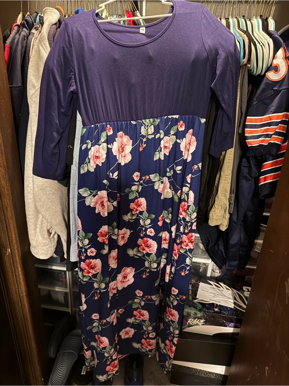 Women’s' Navy Floral Long Sleeve Dress Size XL